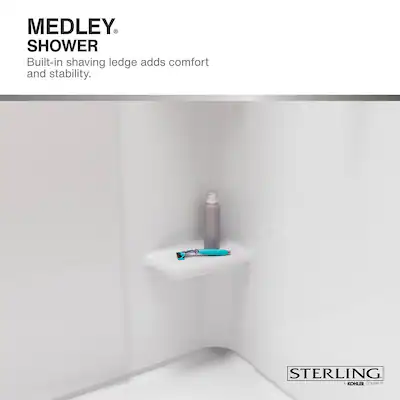 Sterling Medley 34-in W x 34-in D x 72.45-in H White 2-Piece Alcove Shower Side Wall Panel