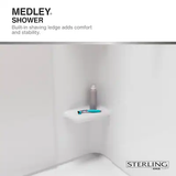 Sterling Medley 34 pulgadas de ancho x 34 pulgadas de profundidad x 72.45 pulgadas de alto Panel de pared lateral de ducha de alcoba blanco de 2 piezas 