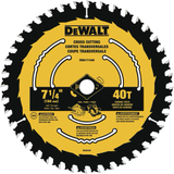 DEWALT 7-1/4 Zoll Kreissägeblatt aus Stahl mit 40 Zähnen und feiner Oberfläche und Wolframkarbidspitze