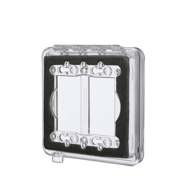 Hubbell 2-Gang Rectangle Clear Plastic Weatherproof Electrical Box Cover