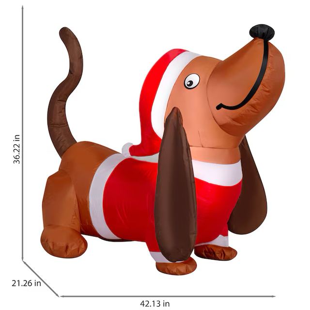 Holiday Living 3-ft LED Basset Hound Dog Christmas Inflatable