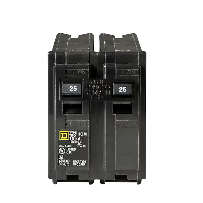 Square D Homeline 25-amp 2-Pole Standard Trip Circuit Breaker