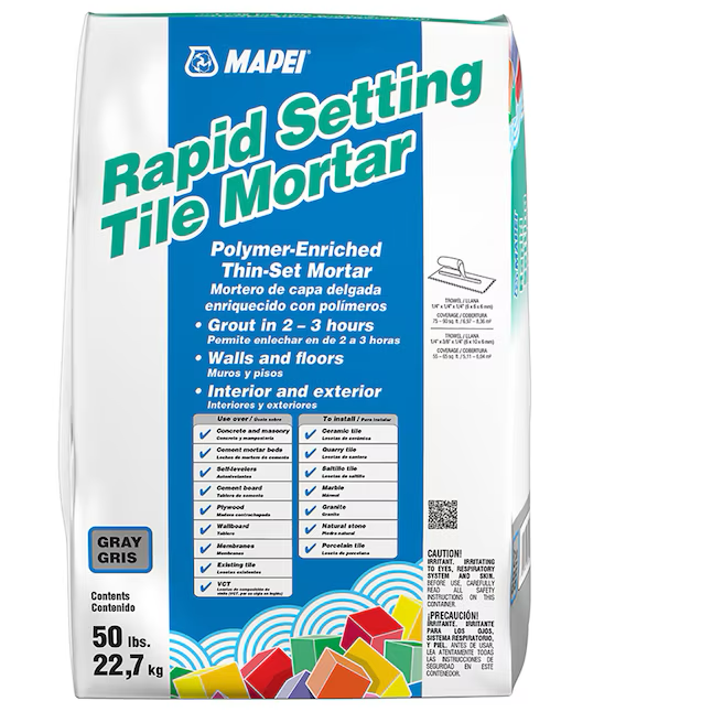 MAPEI Rapid Setting Gray Thinset Tile Mortar (50-lb)