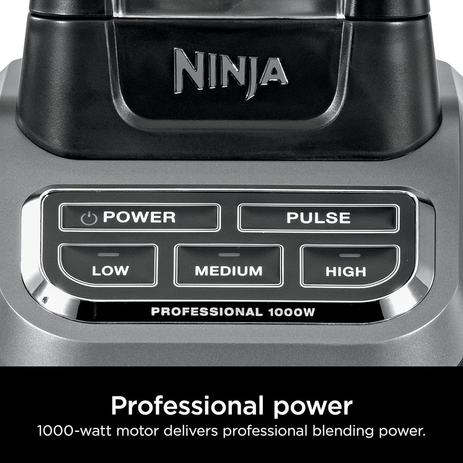 Ninja BL610 Professional, 72 oz, Arbeitsplatte, 1000-Watt-Basis und Total Crushing-Technologie für Smoothies, Eis und gefrorenes Obst, schwarz, Mixer + Krug 