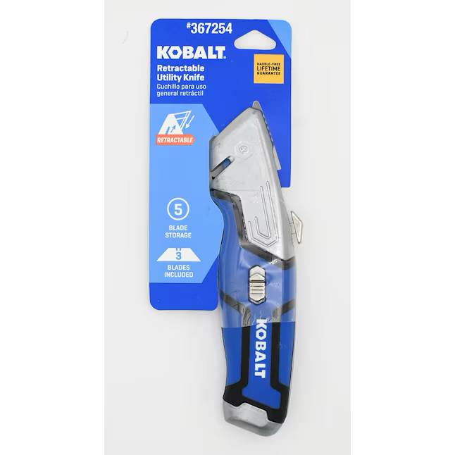 Kobalt 3/4-in 3-Blade Retractable Utility Knife with On Tool Blade Storage