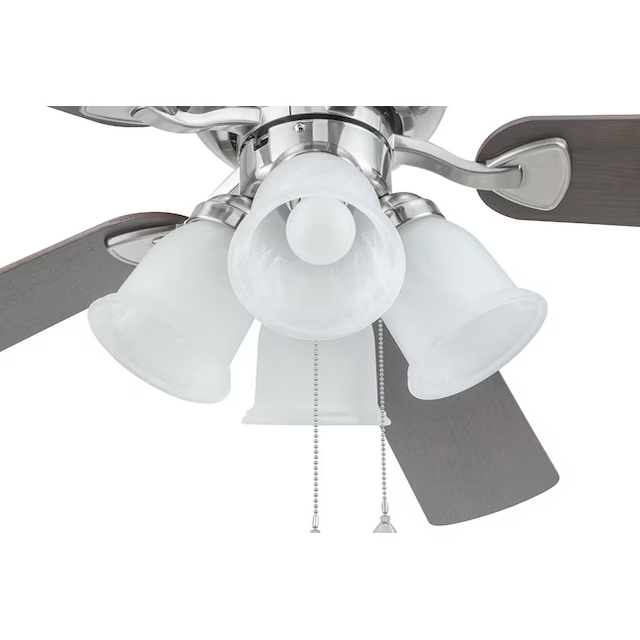 Harbor Breeze Centreville 52-in Brushed Nickel Indoor Flush Mount Ceiling Fan with Light (5-Blade)