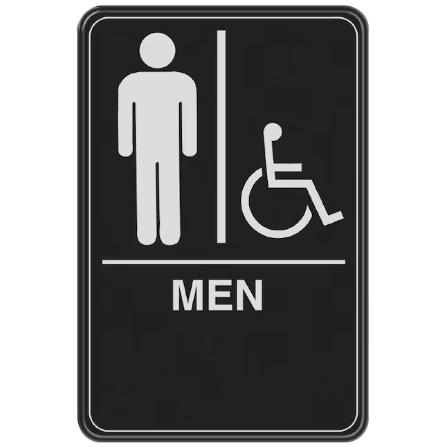 Hillman 9-in x 6-in Plastic Restroom Sign (Men)