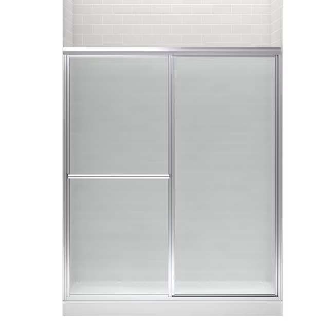 Sterling Deluxe Silver 54-in to 60-in W x 70-in H Framed Sliding Shower Door