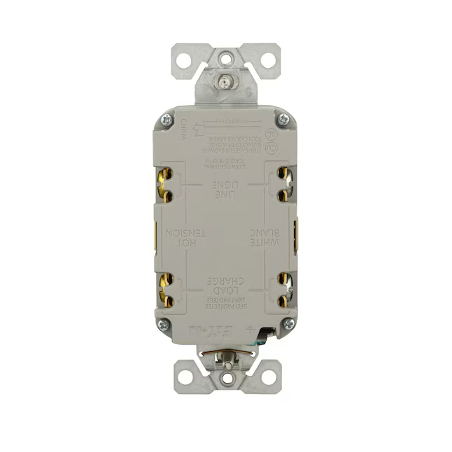 Eaton 15-Amp 125-volt GFCI Residential Decorator Outlet, Ivory (3-Pack)