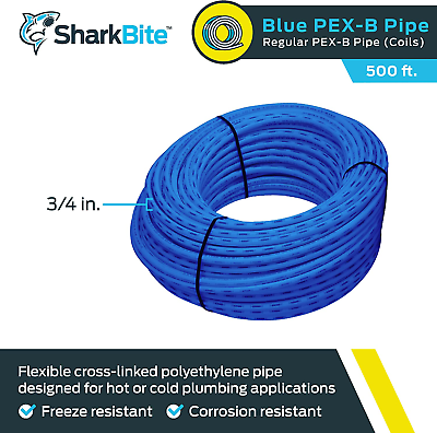 SharkBite Tubo Pex-B azul de 3/4 pulg. - Bobina de 500 pies