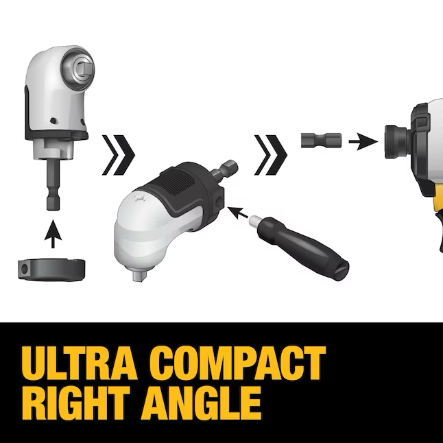 Accesorio para taladro en ángulo recto FlexTorq cuadrado 3/8 modular 2 en 1 DEWALT