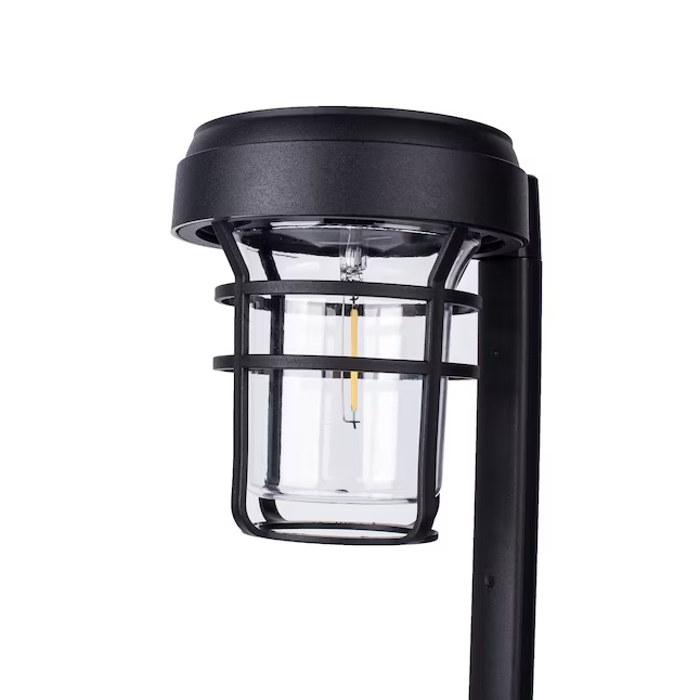 Harbor Breeze Luz LED solar integrada para senderos para exteriores, 10 lúmenes, color negro (3500 K)