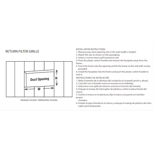 RELIABILT 20-in x 20-in Steel White Sidewall/Ceiling Filter Grille