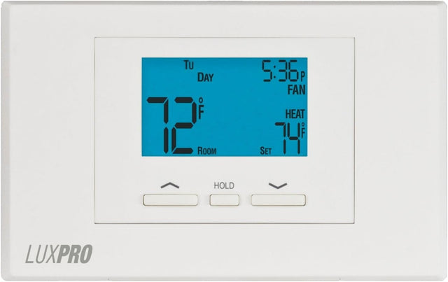 LuxPro P521U Programmable 5-2 Day Thermostat, 2H/1C