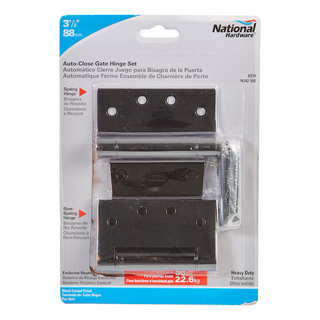 National Hardware 2-Pack 3-1/2-in Black Gate Hinge