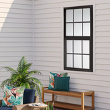 RELIABILT 46000 Series New Construction Black Aluminum Low-e Single Hung Window with Grids Half Screen Included