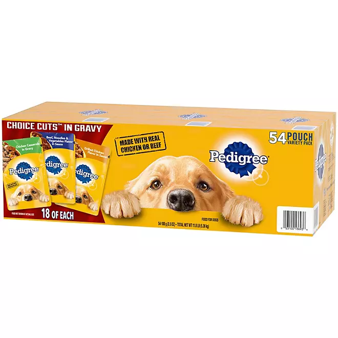 Pedigree Choice Cuts in Gravy Alimento húmedo para perros, paquete variado 3.5 oz., 54 ct.