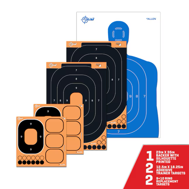 EZ Aim Champion Target Stand Kit - 23x35 Backer with Silhouette, 2x12x18 IPSC Targets, 6x10 Ring Replacement Targets