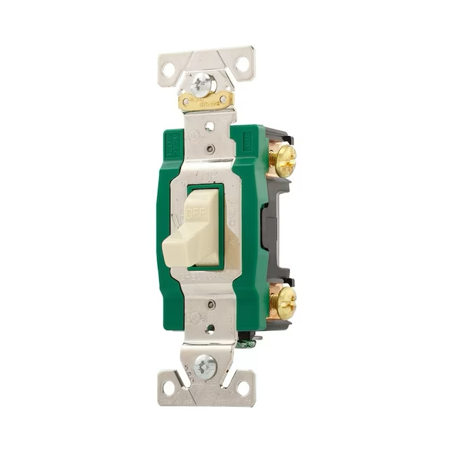 Eaton 20-Amp 3-Way Toggle Light Switch, Light Almond