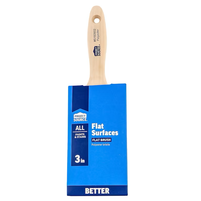 Project Source Better All Paints and Stains 3-in Reusable Polyester Flat Paint Brush (Wall Brush)