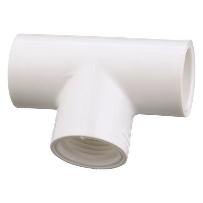 Conector en T de PVC cédula 40 de 1/2 pulgada Charlotte Pipe - Blanco con impresión roja - Listado de seguridad NSF