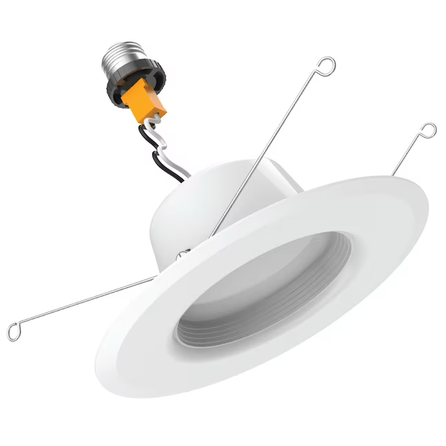 GE Reveal Downlight empotrable enlatado LED redondo regulable, color blanco, 5 o 6 pulgadas, 650 lúmenes (paquete de 3)