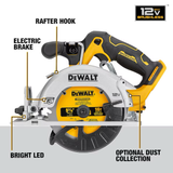 Sierra circular inalámbrica sin escobillas DEWALT XTREME de 12 voltios máx. de 5-3/8 pulgadas (herramienta básica)