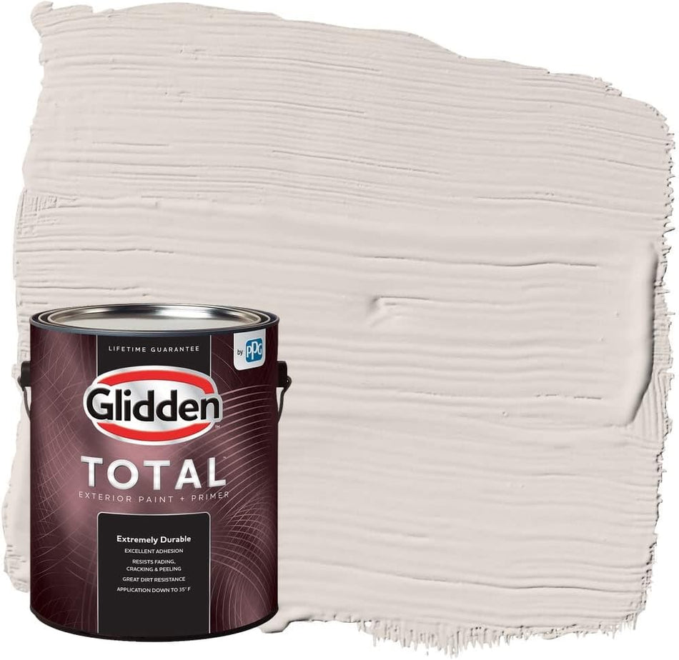 Glidden Total Exterior Paint & Primer Semi-Gloss, Steel Me