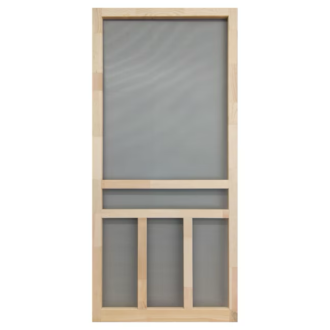 Puerta mosquitera con bisagras de madera con unión dentada Screen Tight Creekside de 32 x 80 pulgadas