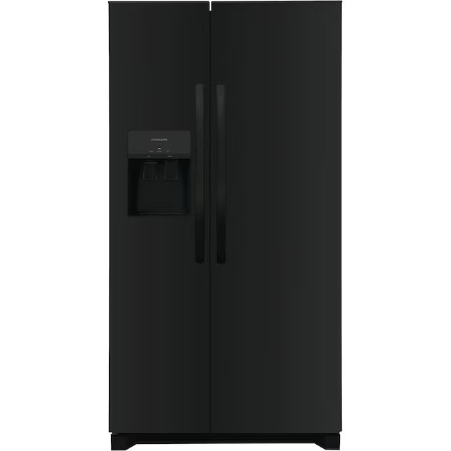 Frigidaire 25,6 Kubikfuß Side-by-Side-Kühlschrank mit Eismaschine, Wasser- und Eisspender (schwarz) ENERGY STAR