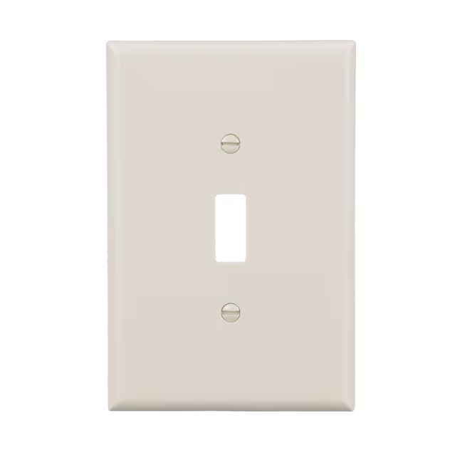 Eaton 1-Gang Jumbo Tamaño Light Almond Plástico Interior Toggle Placa de pared