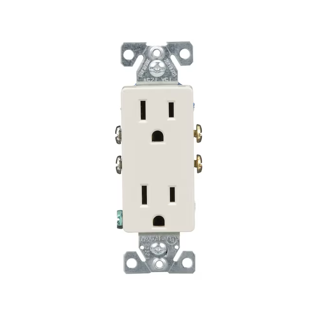 Eaton 15-Amp 125-volt Residential Decorator Outlet, Light Almond