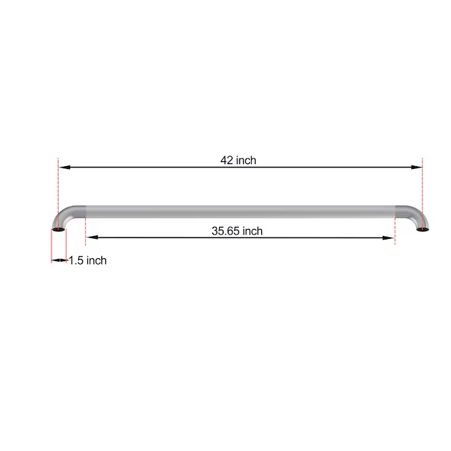 Project Source Concealed Peened 42-in Stainless Steel Wall Mount ADA Compliant Grab Bar (500-lb Weight Capacity)