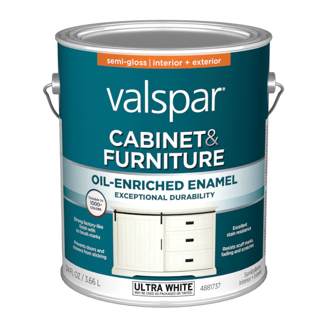 Valspar Ultra White Semi-gloss Cabinet & Furniture Paint Enamel (1-Gallon)