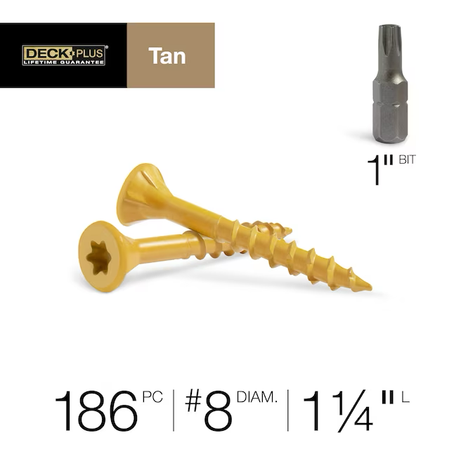 Deck Plus #8 x 1-1/4-in Wood To Wood Deck Screws (186-Per Box)