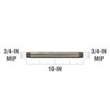 RELIABILT 3/4-in x 10-in Galvanized Nipple