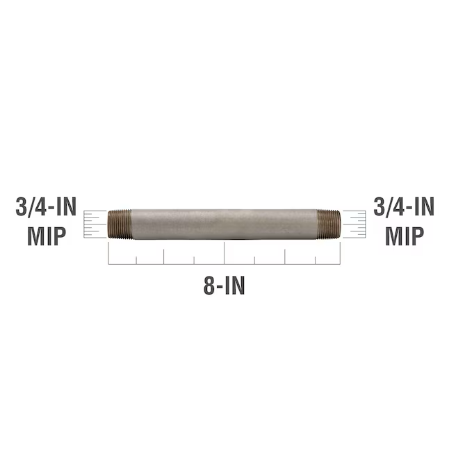 RELIABILT 3/4-in x 8-in Galvanized Nipple