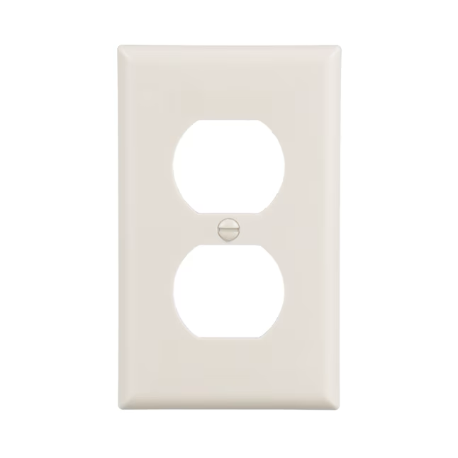 Eaton Placa de pared dúplex para interiores de plástico color almendra claro, tamaño estándar, 1 unidad (paquete de 10)