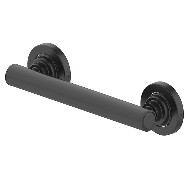 Barra de apoyo Townley de 9 pulgadas para montaje en pared, de Allen + Roth, color negro mate, compatible con ADA (capacidad de peso de 500 lb)