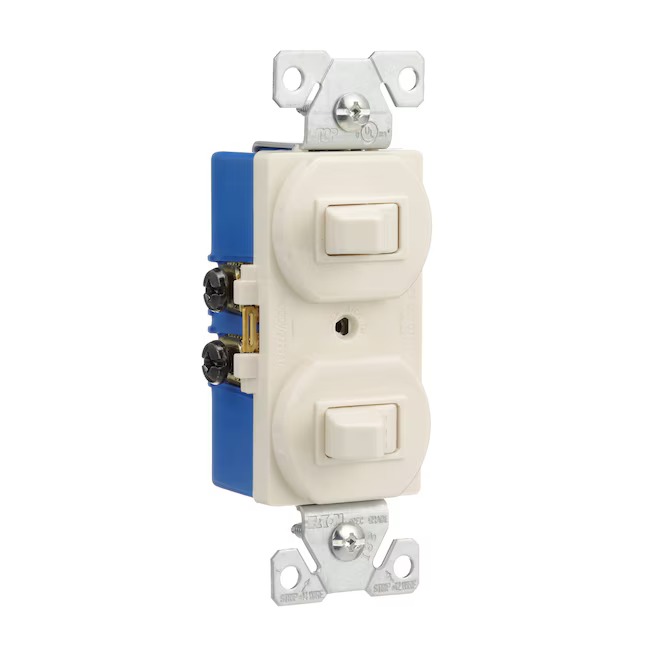 Eaton 15-Amp Single-Pole Combination Light Switch, Light Almond