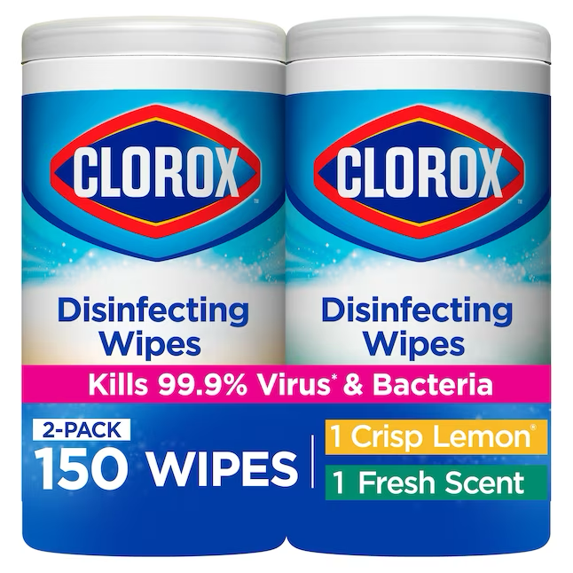 Clorox 2er-Pack Desinfektionstücher mit frischem Duft/Lemon Fresh, Allzweckreiniger