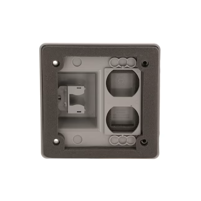 Cubierta para caja eléctrica resistente a la intemperie de plástico gris rectangular de 2 unidades Hubbell TayMac