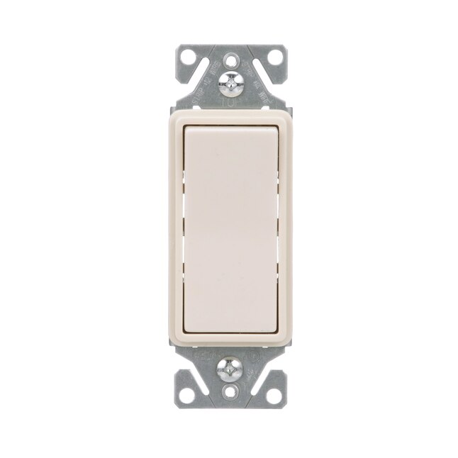 Eaton 15-Amp 3-Way Illuminated Rocker Light Switch, Light Almond