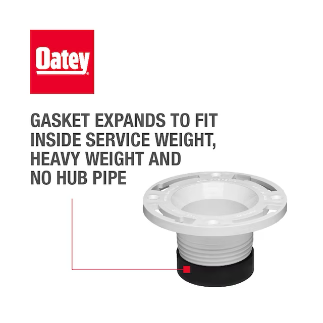 Oatey Twist-N-Set 2.89-in White PVC Toilet Flange