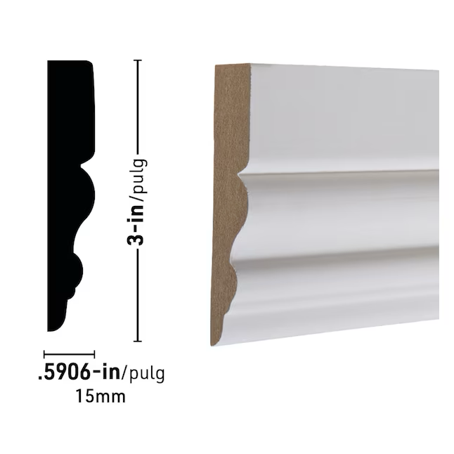 RELIABILT 9/16-in x 3-in x 8-ft Primed MDF 3028 Casing