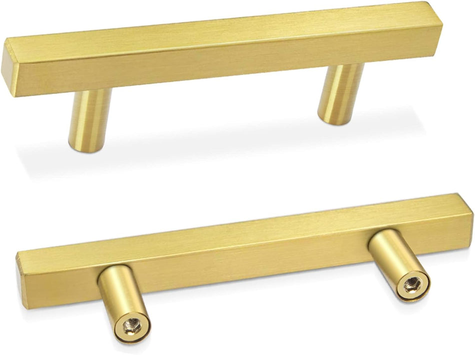 SABER SELECT 5 in. Length with 3 in. Center Drawer Handles (5-Pack, Brushed Brass)