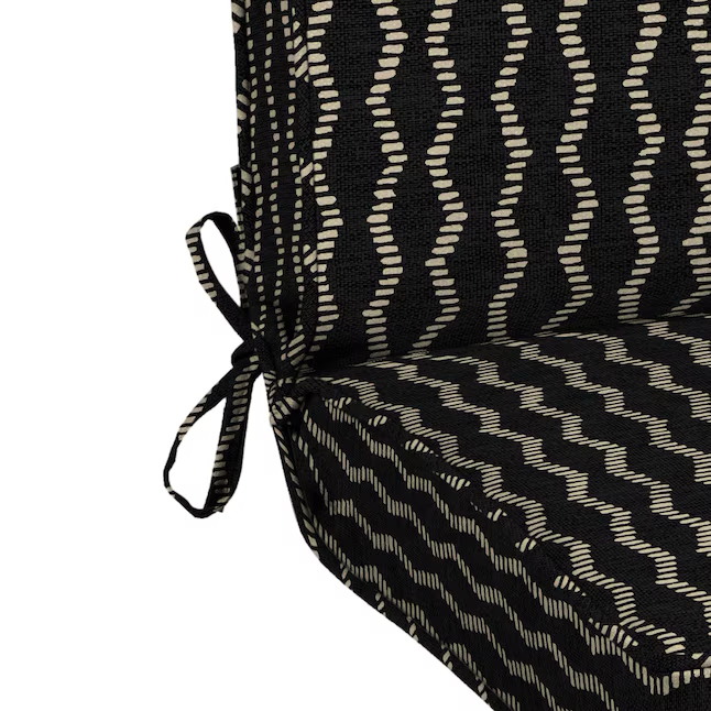 Origin 21 20-in x 20-in Black Helix Jacquard High Back Patio Chair Cushion