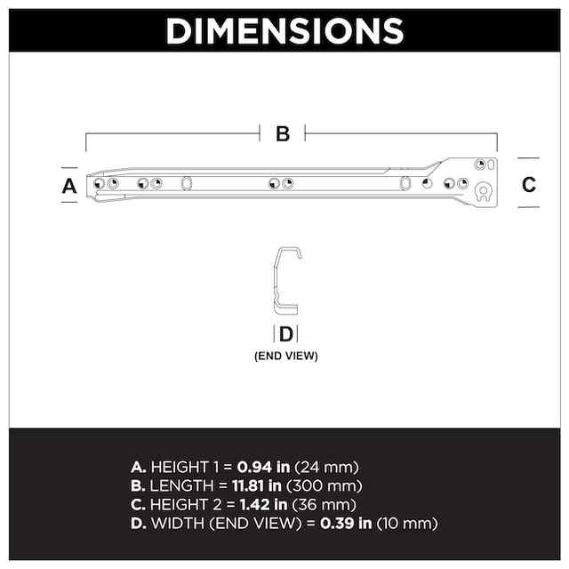 RELIABILT 12-in 3/4 Extension Self-closing Bottom Mount European 50-lb Load Capacity White Drawer Slide 1-Pair (2-Pieces)