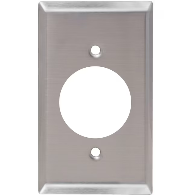 Utilitech 1-Gang Standard Size Stainless Steel Indoor Round Wall Plate