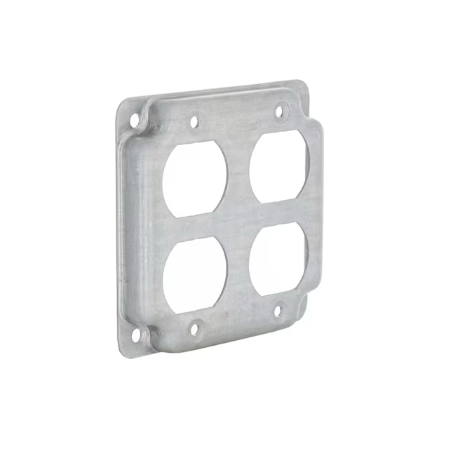 Hubbell 2 -Gang Square Gray Metal